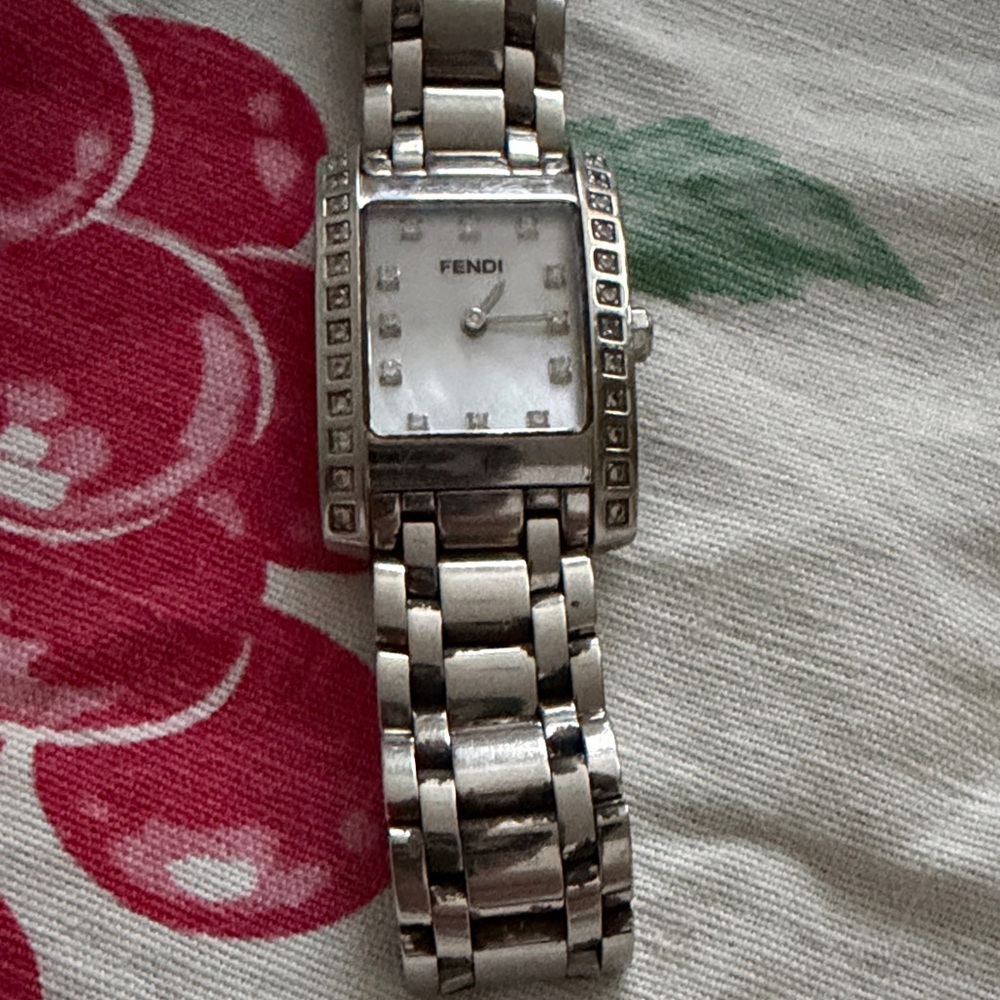 Fendi Silver Square-Faced Watch - image 1